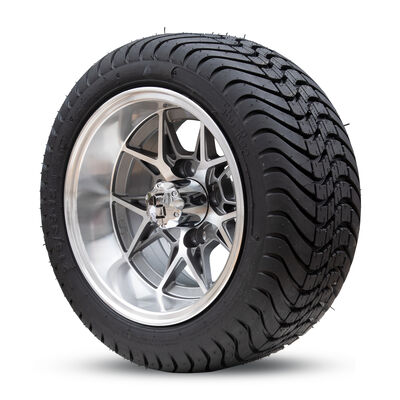 Ruote e pneumatici da 12 pollici con tappi a S e gomma a cromo adatti per auto club Ezgo Yamaha Golf Carts
