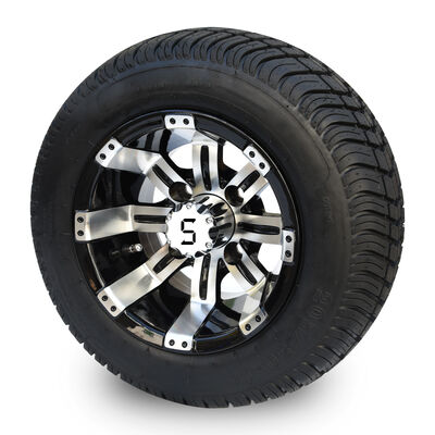 Buy Golf Cart 10'' Wheel and 205/50-10 DOT Tire Combo - Machined/Glossy Black online manufacture
