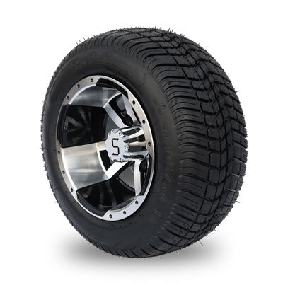 comprar Combo de llantas de golf de 10'' y neumáticos de calle 205/50-10 DOT - Mecanizado/Negro Brillante online manufacture