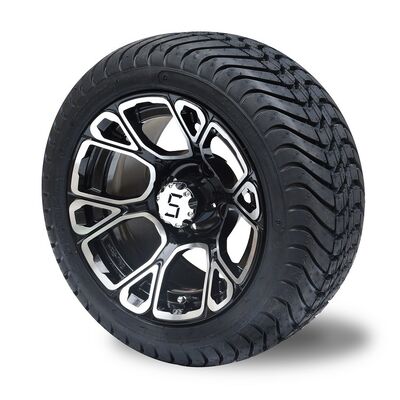 comprar Llanta para carrito de golf de 12'' mecanizada/negro brillante y neumático de calle DOT de perfil bajo 215/35-12 online manufacture