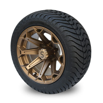 comprar Carro de golf de 12 pulgadas Ruedas de aluminio de bronce y 215/35-12 Bajo perfil de neumáticos DOT Ensamblaje 4x4 patrón de perno online manufacture