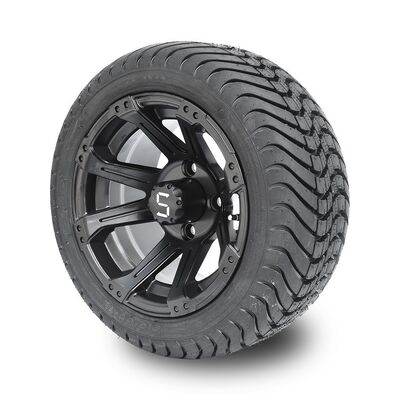 Buy Golf Cart 12 Inch Matte Black Wheels and 215/35-12 Street Tires 4x4 Bolt Pattern DOT Rated online manufacture