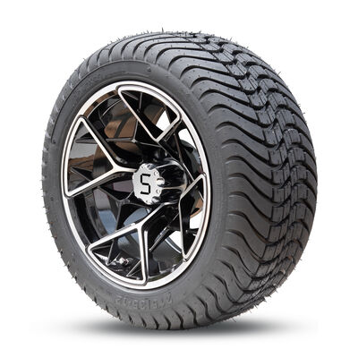 comprar 12 polegadas de carro de golfe rodas e pneus combinação Machined brilhante preto borda 215 35 12 baixo perfil DOT Street pneu cabe carrinhos de golfe online manufacture