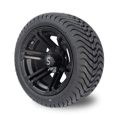ซื้อ ชุดล้อและยางรถกอล์ฟสีดำด้าน 12x7 พร้อมยาง 215/35-12 แบบ Low Profile, PCD 101.6 online manufacture