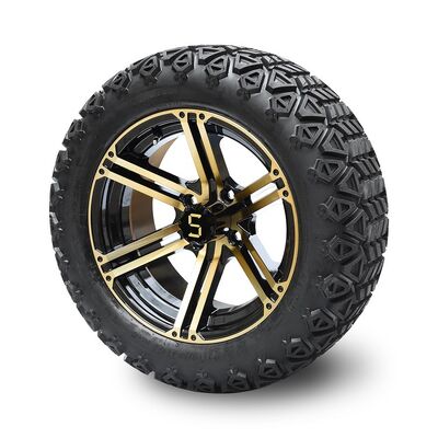 comprar Conjunto de Rodas e Pneus para Carrinho de Golfe 14'' Bronze/Preto e Pneus Off-road 22*10-14 Incluindo Porcas e Calotas Centrais online manufacture
