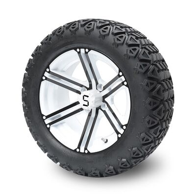 satın al Golf arabası 14'' siyah/beyaz halkalar ve 22x10-14' tüm arazi lastikleri, tekerlekler ve merkez kapağı dahil online manufacture