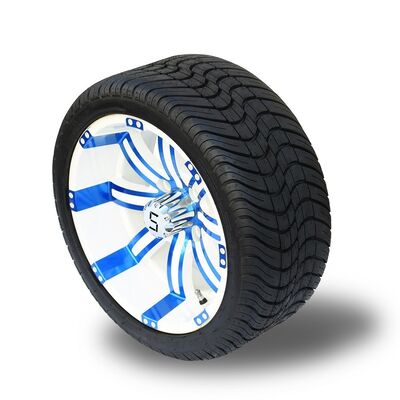 comprar Ensamblaje de ruedas de 14'' azul/blanco brillante y neumáticos 225/30-14 con pintura por electroforesis online manufacture