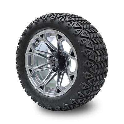 Купить 14-дюймовые колеса для гольф-каров Gunmetal и комплект шин 22*10-14 High Profile 4 PR (требуется лифт) online manufacture