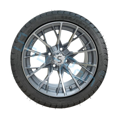 Beli Golf Cart Mesin Gunmetal 14 inci velg dengan ban jalan, roda paduan dan ban kombinasi untuk Golf Car online manufacture