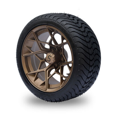 Buy Bronze 14 Inch Golf Cart Wheel And Tire Combo 225/30-14 4PLY DOT Approved online manufacture