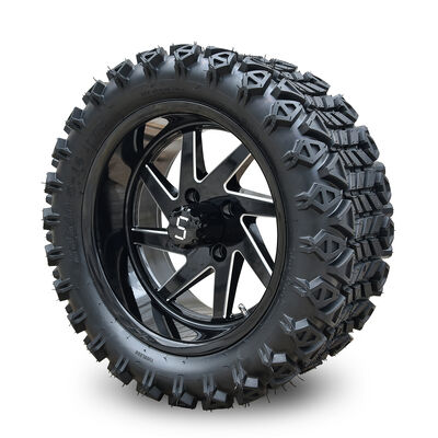 Mua Đen bóng và cạnh mài kết thúc 14 inch bánh xe golf và lốp xe 23 * 10.5-14 101.6 PCD 4x4 Bolt Pattern online manufacture
