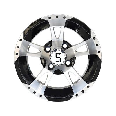 comprar Rodas para carrinho de golfe de 12'' e 14'' usinadas em preto brilhante com 5 raios e offset -25 online manufacture