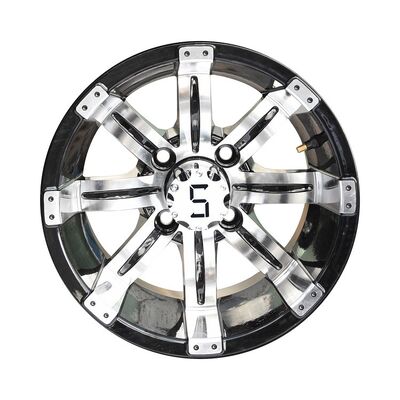 Buy 12x7 14x7 Machined Glossy Black Aluminum Wheels For Golf Cart online manufacture