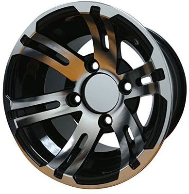 comprare Combo pneumatici stradali a basso profilo 205/50-10 DOT e set di ruote da golf cart da 10 pollici Machined/Nero Lucido, classificate a 4 tele online manufacture