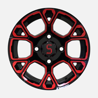 Buy ShuRan Exclusive 12 Inch Golf Cart Red/Glossy Black Aluminum Wheels online manufacture