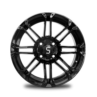 satın al 12x7 Golf Arabası Çemberler Parlak Siyah Alüminyum Alaşım Çember 4x4 Bolt Deseni 101.6 PCD online manufacture