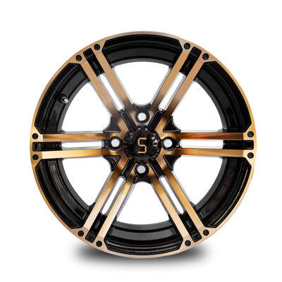 Αγορά Τροχοί αμαξιδίων γκολφ 12x7 / 14x7 Gold / Γυαλιστερό Μαύρο 4 / 101.6 PCD -25 ET online manufacture