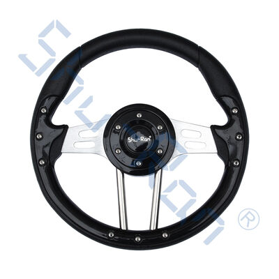 acheter Volant de direction Golf Cart Aviator 4 poignée noire/rayons en aluminium brossé online manufacture