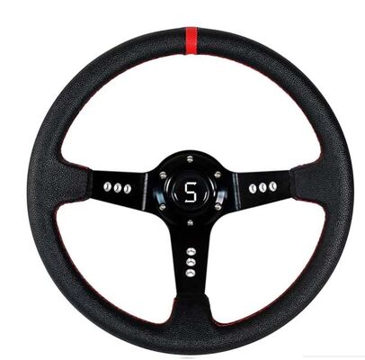 acheter Rouge rayé décalé Volant à trois rayons 13,5 pouces pour chariot de golf online manufacture